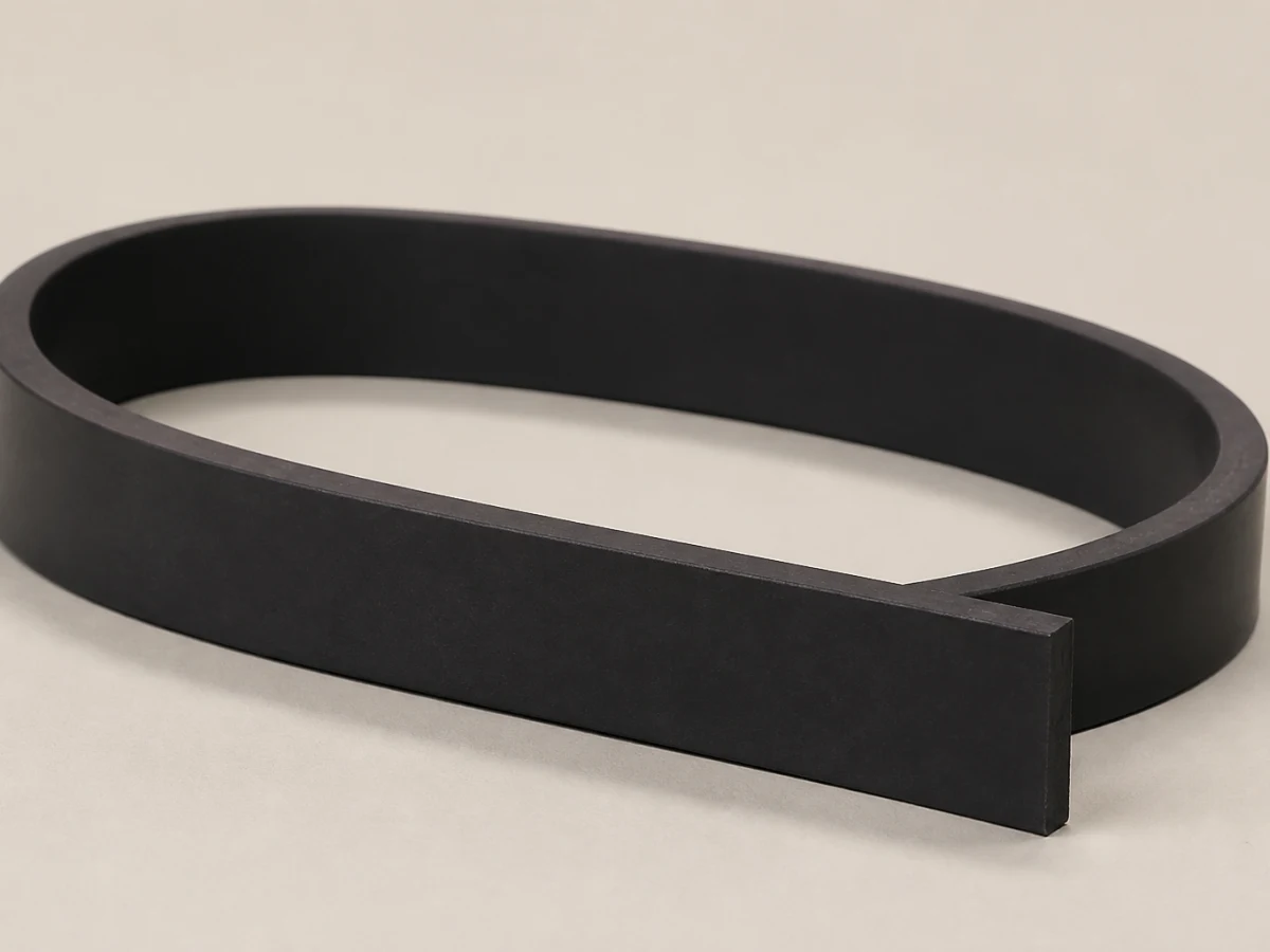 Čierna EPDM tesniaca pásovina s textilnou vložkou 10 × 50 mm v štúdiu