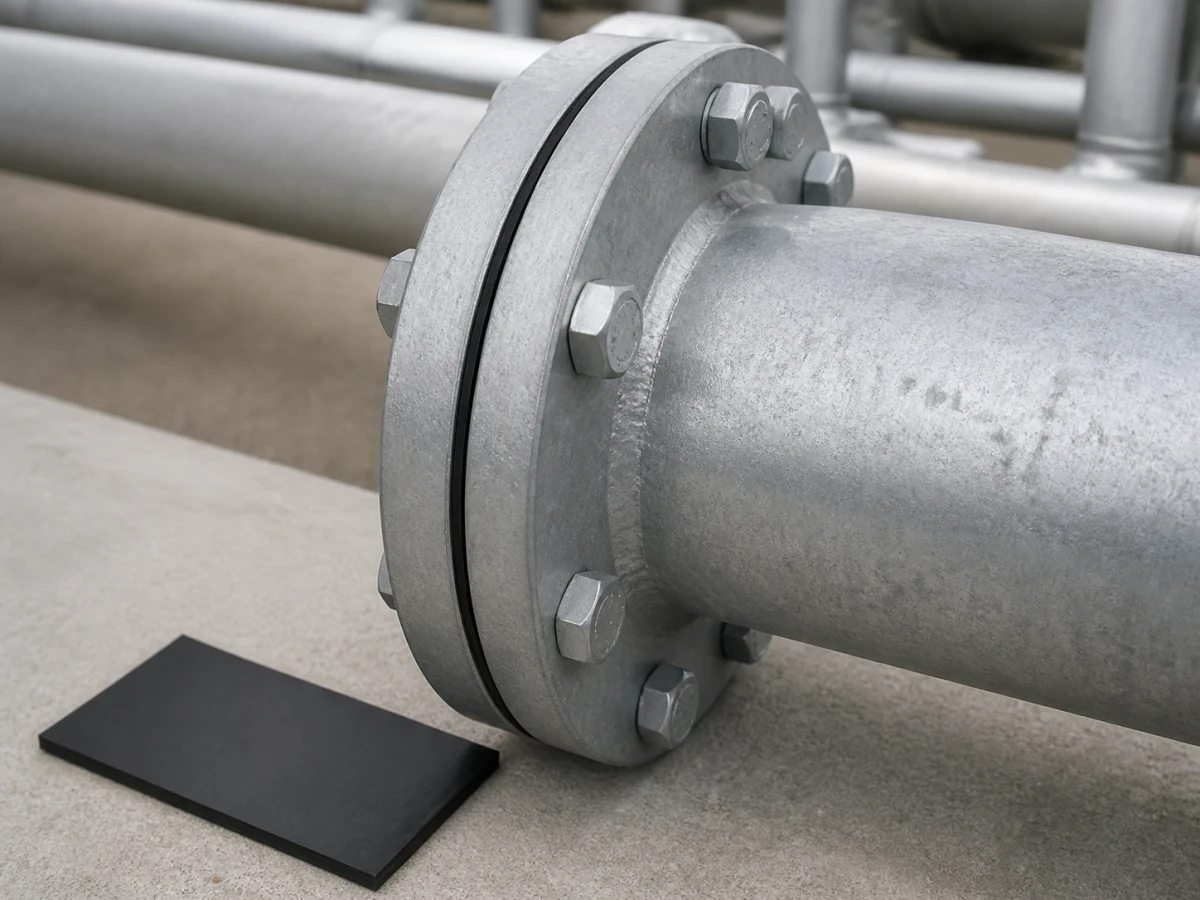 Tesniaca doska EPDM/SBR použitá ako ploché tesnenie vo vonkajšom prírubovom spoji