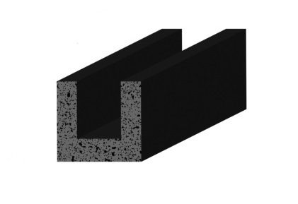 Tesniaci profil z EPDM - mikroporéznej gumy účkový