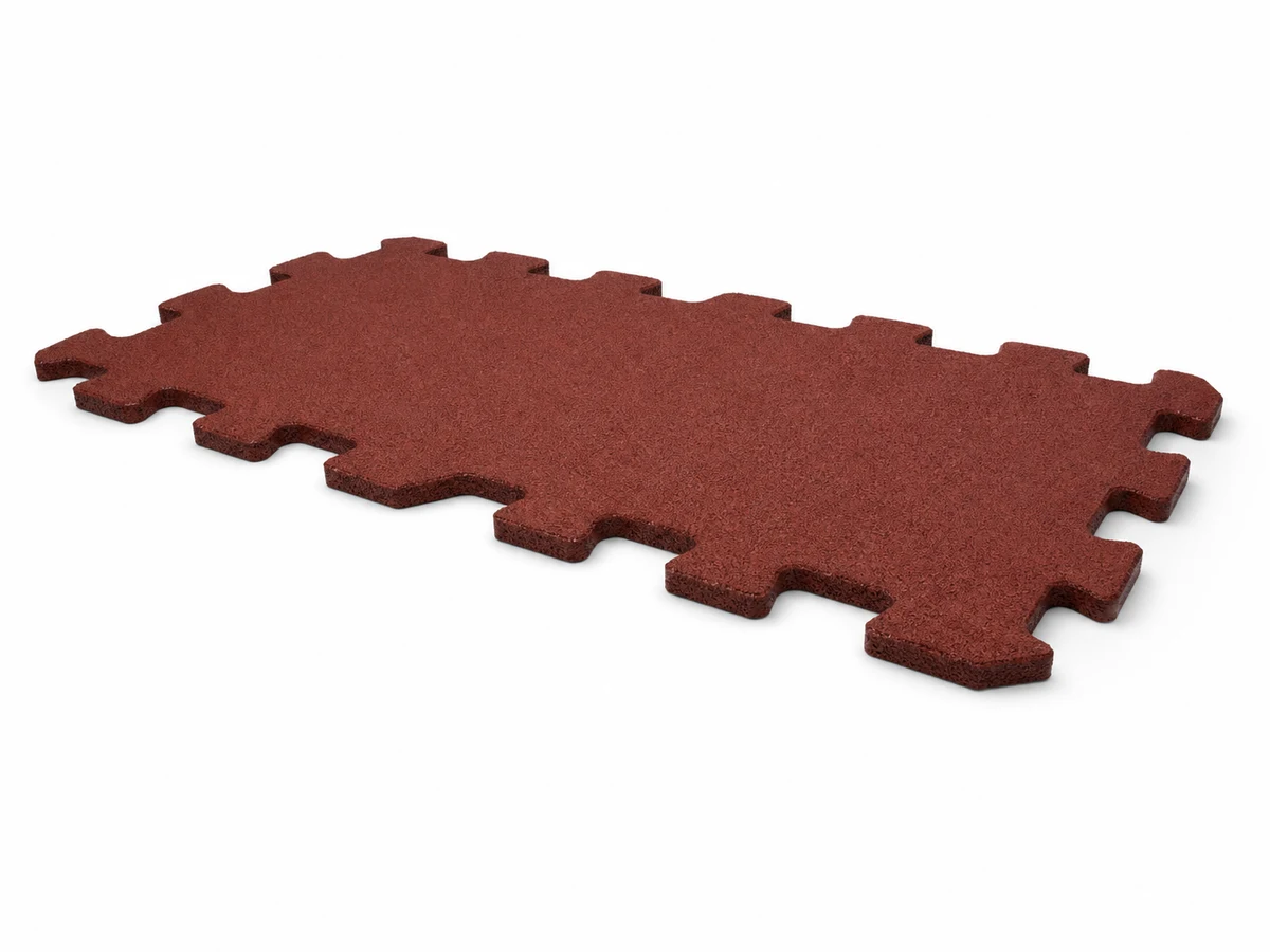 Červenohnedá gumová dlažba Lea puzzle 500 × 1000 mm s hrúbkou 20 mm
